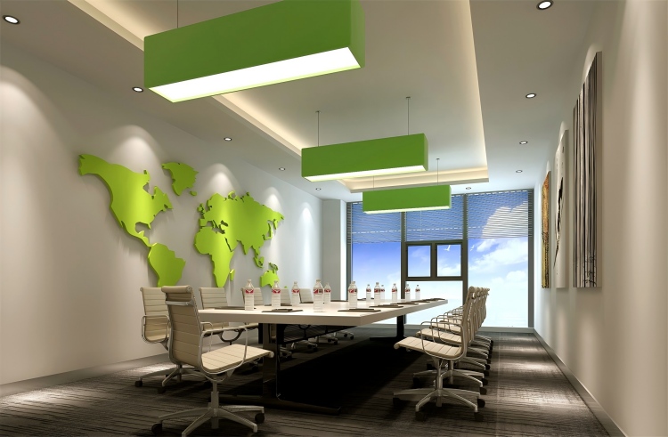 办公室装修绿色植物系统配置，加洲建设构建健康生态办公空间